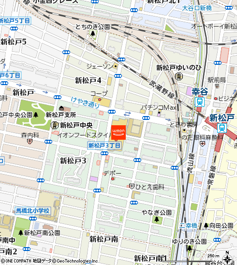 イオンフードスタイル新松戸店付近の地図